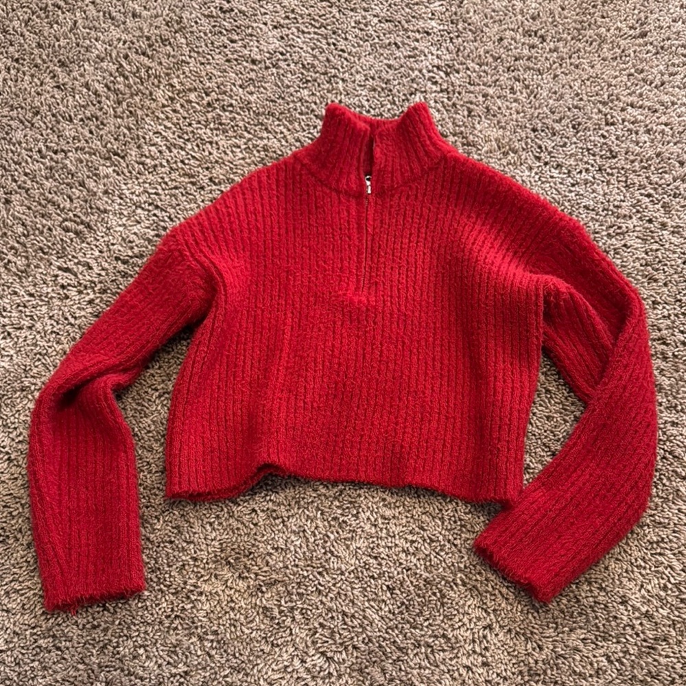 Art Class Red Ribbed Knit Turtleneck Sweater